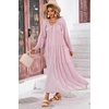 image:imageRVivimos Long Sleeve V Neck Flowy Maxi Dresses for WomenLightpink
