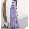 image:imageRVivimos Long Sleeve V Neck Flowy Maxi Dresses for WomenPurple