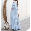 image:imageRVivimos Long Sleeve V Neck Flowy Maxi Dresses for WomenSky Blue