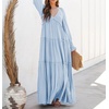 image:imageRVivimos Long Sleeve V Neck Flowy Maxi Dresses for WomenSky Blue