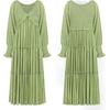 image:imageRVivimos Long Sleeve V Neck Flowy Maxi Dresses for WomenTender Green