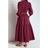 image:imageRVivimos Womens Cotton Button Up Fall ALine Maxi Dress with PocketsWine Red