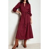 image:imageRVivimos Womens Cotton Button Up Fall ALine Maxi Dress with PocketsWine Red