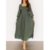 image:imageRVivimos Womens Elastic Empire Waist ALine Maxi DressArmygreen