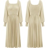 image:imageRVivimos Womens Elastic Empire Waist ALine Maxi DressBeige