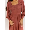 image:imageRVivimos Womens Elastic Empire Waist ALine Maxi DressBrick Red