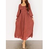 image:imageRVivimos Womens Elastic Empire Waist ALine Maxi DressBrick Red
