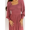 image:imageRVivimos Womens Elastic Empire Waist ALine Maxi DressDark Pink