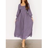 image:imageRVivimos Womens Elastic Empire Waist ALine Maxi DressDark Violet