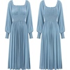 image:imageRVivimos Womens Elastic Empire Waist ALine Maxi DressDury Blue