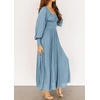 image:imageRVivimos Womens Elastic Empire Waist ALine Maxi DressDury Blue