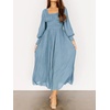 image:imageRVivimos Womens Elastic Empire Waist ALine Maxi DressDury Blue
