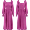 image:imageRVivimos Womens Elastic Empire Waist ALine Maxi DressFuchsia