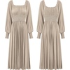 image:imageRVivimos Womens Elastic Empire Waist ALine Maxi DressKhaki