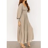 image:imageRVivimos Womens Elastic Empire Waist ALine Maxi DressKhaki