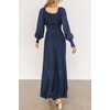 image:imageRVivimos Womens Elastic Empire Waist ALine Maxi DressNavyblue