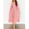 image:imageRVivimos Womens Elastic Empire Waist ALine Maxi DressPink