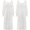 image:imageRVivimos Womens Elastic Empire Waist ALine Maxi DressWhite