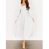image:imageRVivimos Womens Elastic Empire Waist ALine Maxi DressWhite
