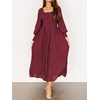 image:imageRVivimos Womens Elastic Empire Waist ALine Maxi DressWine Red