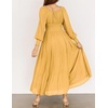 image:imageRVivimos Womens Elastic Empire Waist ALine Maxi DressYellow