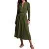 image:imageRVivimos Womens Fall Long Sleeve Elastic Waist Midi Dress with PocketsArmy Green