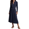 image:imageRVivimos Womens Fall Long Sleeve Elastic Waist Midi Dress with PocketsNavy Blue