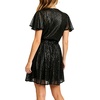 image:imageRVivimos Womens Sequin V Neck Sparkly Club Party Mini DressBlack