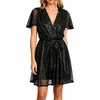 image:imageRVivimos Womens Sequin V Neck Sparkly Club Party Mini DressBlack