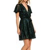 image:imageRVivimos Womens Sequin V Neck Sparkly Club Party Mini DressDark Green