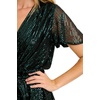 image:imageRVivimos Womens Sequin V Neck Sparkly Club Party Mini DressDark Green