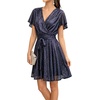 image:imageRVivimos Womens Sequin V Neck Sparkly Club Party Mini DressNavy Blue