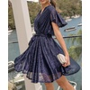 image:imageRVivimos Womens Sequin V Neck Sparkly Club Party Mini DressNavy Blue