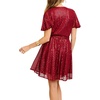 image:imageRVivimos Womens Sequin V Neck Sparkly Club Party Mini DressWine Red