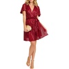 image:imageRVivimos Womens Sequin V Neck Sparkly Club Party Mini DressWine Red