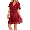 image:imageRVivimos Womens Sequin V Neck Sparkly Club Party Mini DressWine Red
