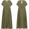 image:imageRVivimos Womens Summer Cotton Casual Loose Beach Midi Dress with PocketsArmy Green
