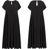 image:imageRVivimos Womens Summer Cotton Casual Loose Beach Midi Dress with PocketsBlack