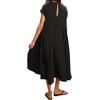 image:imageRVivimos Womens Summer Cotton Casual Loose Beach Midi Dress with PocketsBlack