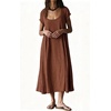 image:imageRVivimos Womens Summer Cotton Casual Loose Beach Midi Dress with PocketsBrown