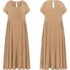 image:imageRVivimos Womens Summer Cotton Casual Loose Beach Midi Dress with PocketsLight Khaki