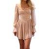 image:imageRVivimos Womens Corset Square Neck Party Skater Mini DressPink