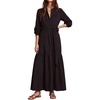 image:imageRVivimos Womens Cotton Button Up Fall ALine Maxi Dress with PocketsBlack
