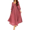 image:imageRVivimos Womens Elastic Empire Waist ALine Maxi DressDark Pink