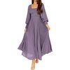 image:imageRVivimos Womens Elastic Empire Waist ALine Maxi DressDark Violet