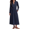 image:imageRVivimos Womens Fall Long Sleeve Elastic Waist Midi Dress with PocketsNavy Blue