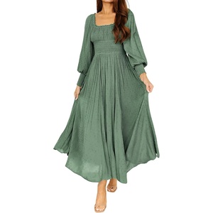 image:imageRVivimos Womens Elastic Empire Waist ALine Maxi DressGreen
