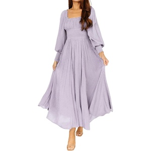 image:imageRVivimos Womens Elastic Empire Waist ALine Maxi DressLightpurple