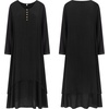 image:imageRVivimos Women Long Sleeve Plus Size Irregular Long DressesBlack