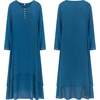 image:imageRVivimos Women Long Sleeve Plus Size Irregular Long DressesTeal